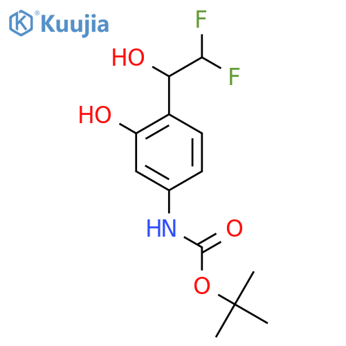 tert-butyl N-4-(2,2-difluoro-1-hydroxyethyl)-3-hydroxyphenylcarbamate structure