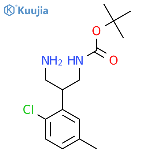 tert-butyl N-3-amino-2-(2-chloro-5-methylphenyl)propylcarbamate structure