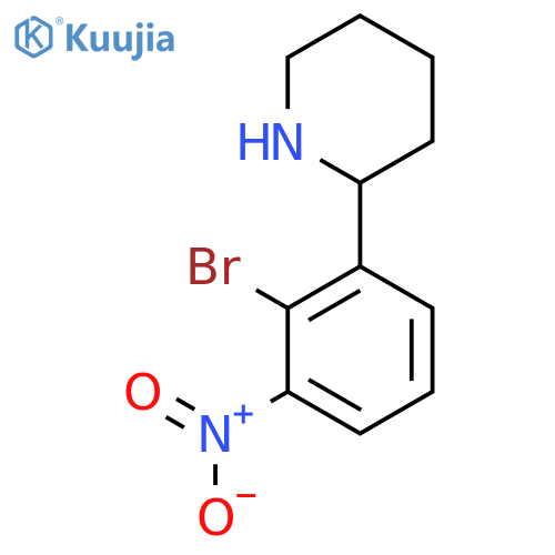 2-(2-bromo-3-nitrophenyl)piperidine structure