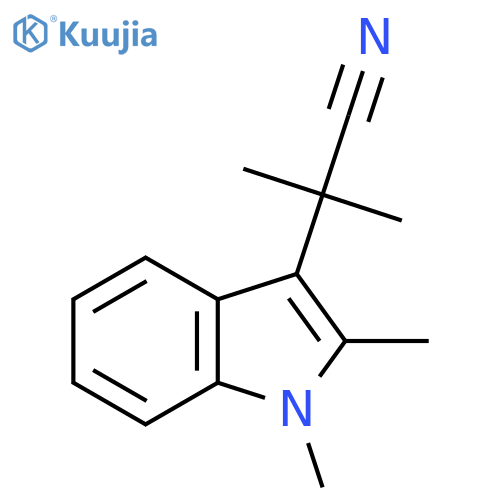 2-(1,2-dimethyl-1H-indol-3-yl)-2-methylpropanenitrile structure