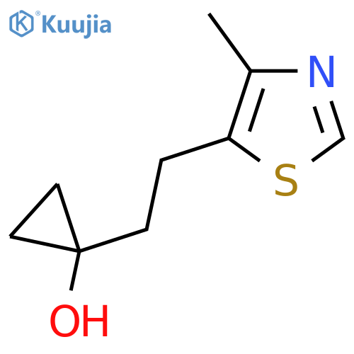1-2-(4-methyl-1,3-thiazol-5-yl)ethylcyclopropan-1-ol structure