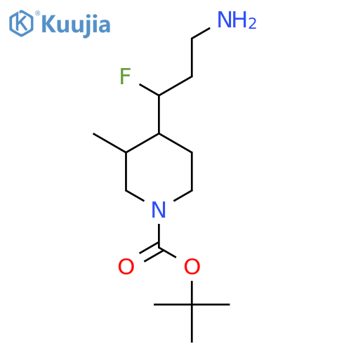 tert-butyl 4-(3-amino-1-fluoropropyl)-3-methylpiperidine-1-carboxylate structure