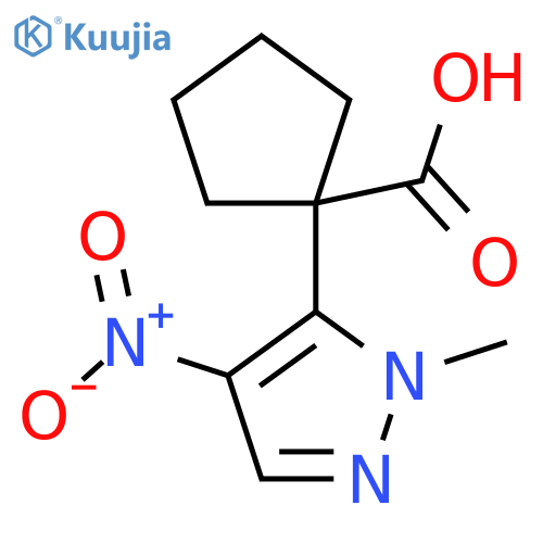 1-(1-methyl-4-nitro-1H-pyrazol-5-yl)cyclopentane-1-carboxylic acid structure
