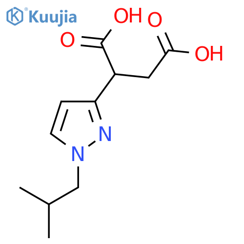 2-1-(2-methylpropyl)-1H-pyrazol-3-ylbutanedioic acid structure