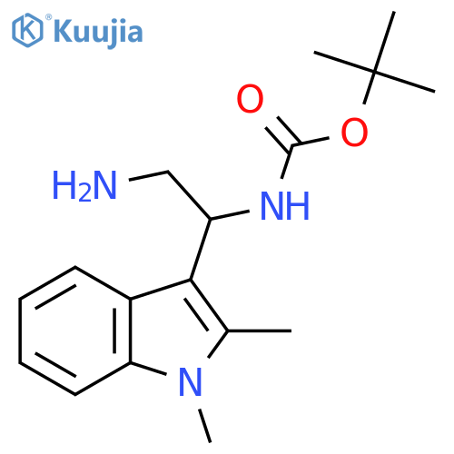 tert-butyl N-2-amino-1-(1,2-dimethyl-1H-indol-3-yl)ethylcarbamate structure