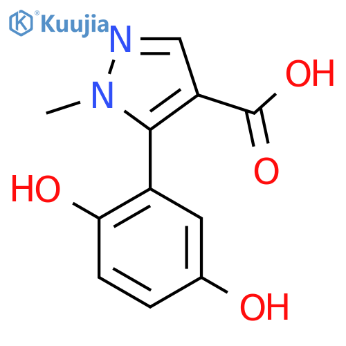 5-(2,5-dihydroxyphenyl)-1-methyl-1H-pyrazole-4-carboxylic acid structure