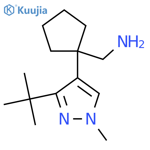 1-(3-tert-butyl-1-methyl-1H-pyrazol-4-yl)cyclopentylmethanamine structure