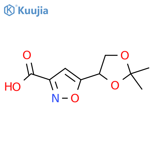 5-(2,2-dimethyl-1,3-dioxolan-4-yl)-1,2-oxazole-3-carboxylic acid structure