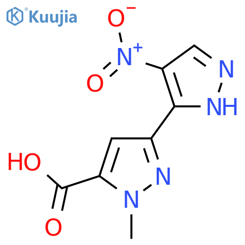 1-methyl-3-(4-nitro-1H-pyrazol-3-yl)-1H-pyrazole-5-carboxylic acid structure
