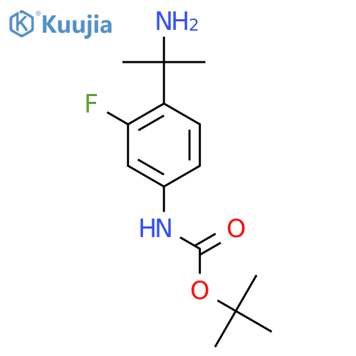 tert-butyl N-4-(2-aminopropan-2-yl)-3-fluorophenylcarbamate structure