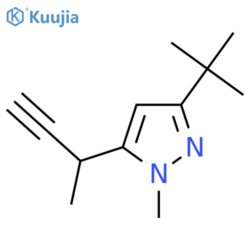 5-(but-3-yn-2-yl)-3-tert-butyl-1-methyl-1H-pyrazole structure