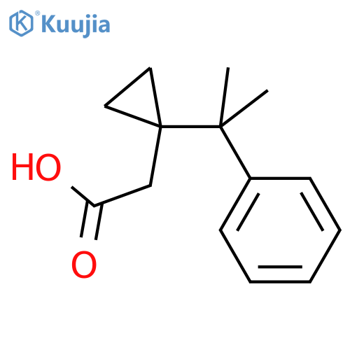 2-1-(2-phenylpropan-2-yl)cyclopropylacetic acid structure