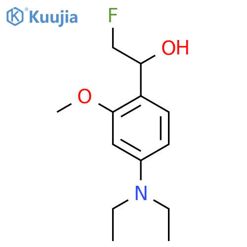 1-4-(diethylamino)-2-methoxyphenyl-2-fluoroethan-1-ol structure