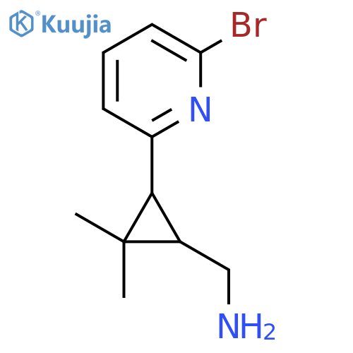 3-(6-bromopyridin-2-yl)-2,2-dimethylcyclopropylmethanamine structure