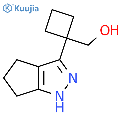 (1-{1H,4H,5H,6H-cyclopentacpyrazol-3-yl}cyclobutyl)methanol structure