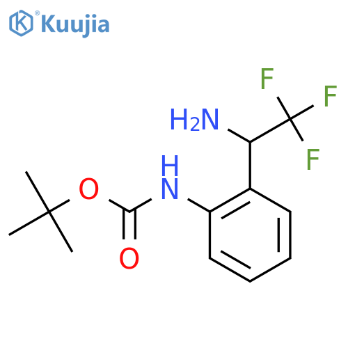 tert-butyl N-2-(1-amino-2,2,2-trifluoroethyl)phenylcarbamate structure
