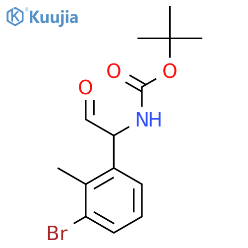 tert-butyl N-1-(3-bromo-2-methylphenyl)-2-oxoethylcarbamate structure