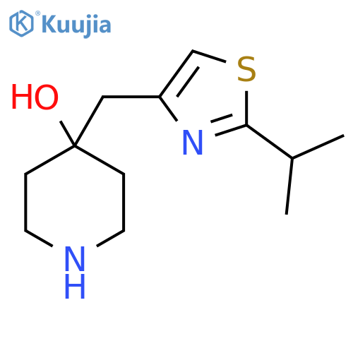 4-{2-(propan-2-yl)-1,3-thiazol-4-ylmethyl}piperidin-4-ol structure