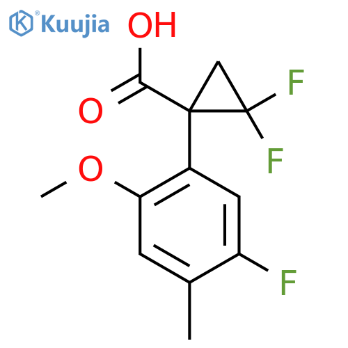 2,2-difluoro-1-(5-fluoro-2-methoxy-4-methylphenyl)cyclopropane-1-carboxylic acid structure
