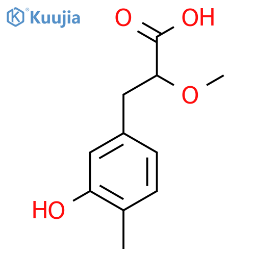 3-(3-hydroxy-4-methylphenyl)-2-methoxypropanoic acid structure