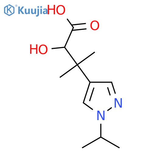 2-hydroxy-3-methyl-3-1-(propan-2-yl)-1H-pyrazol-4-ylbutanoic acid structure