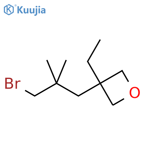 3-(3-bromo-2,2-dimethylpropyl)-3-ethyloxetane structure