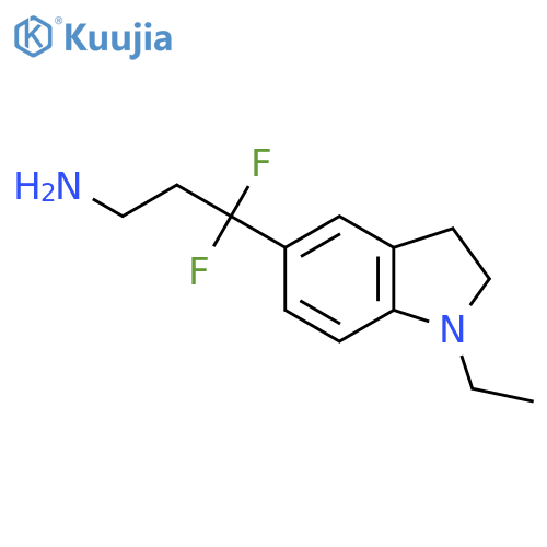 3-(1-ethyl-2,3-dihydro-1H-indol-5-yl)-3,3-difluoropropan-1-amine structure