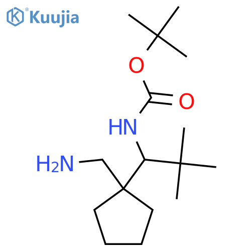 tert-butyl N-{1-1-(aminomethyl)cyclopentyl-2,2-dimethylpropyl}carbamate structure