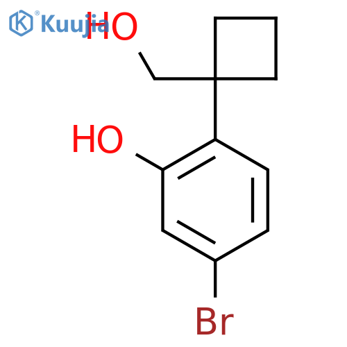5-bromo-2-1-(hydroxymethyl)cyclobutylphenol structure