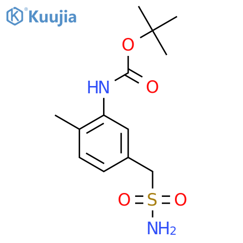 tert-butyl N-2-methyl-5-(sulfamoylmethyl)phenylcarbamate structure