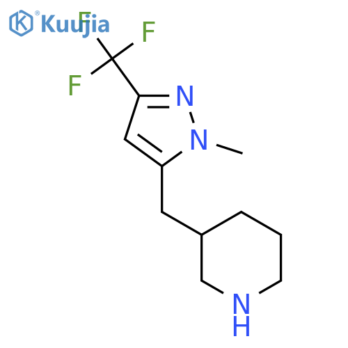 3-{[1-methyl-3-(trifluoromethyl)-1H-pyrazol-5-yl]methyl}piperidine structure