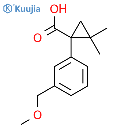 1-3-(methoxymethyl)phenyl-2,2-dimethylcyclopropane-1-carboxylic acid structure