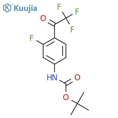 tert-butyl N-3-fluoro-4-(trifluoroacetyl)phenylcarbamate structure