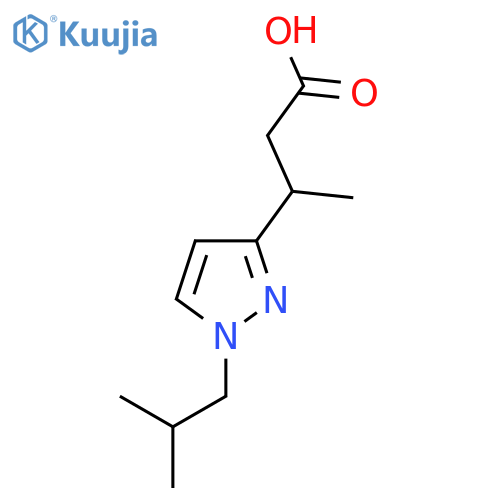 3-1-(2-methylpropyl)-1H-pyrazol-3-ylbutanoic acid structure