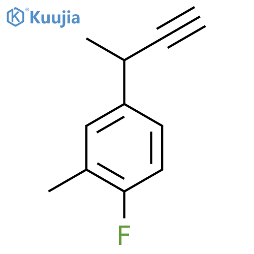 4-(but-3-yn-2-yl)-1-fluoro-2-methylbenzene structure