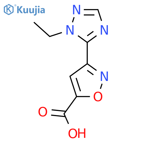 3-(1-ethyl-1H-1,2,4-triazol-5-yl)-1,2-oxazole-5-carboxylic acid structure