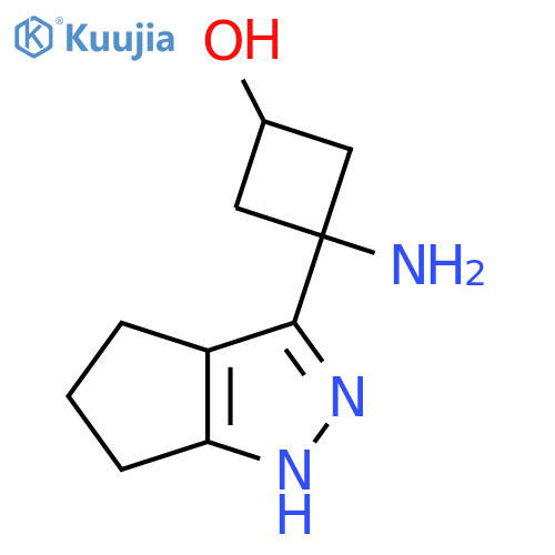 3-amino-3-{1H,4H,5H,6H-cyclopentacpyrazol-3-yl}cyclobutan-1-ol structure
