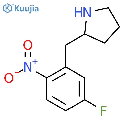 2-(5-fluoro-2-nitrophenyl)methylpyrrolidine structure