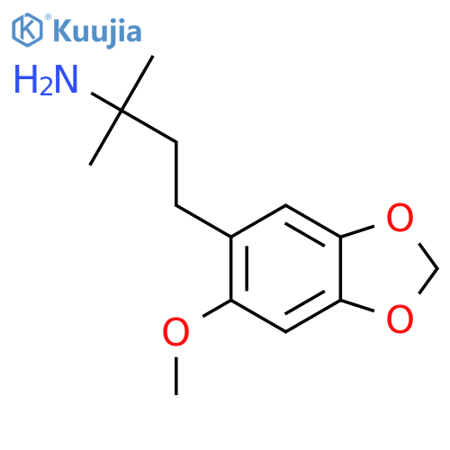 4-(6-methoxy-1,3-dioxaindan-5-yl)-2-methylbutan-2-amine structure