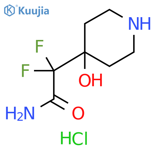 2,2-difluoro-2-(4-hydroxypiperidin-4-yl)acetamide hydrochloride structure