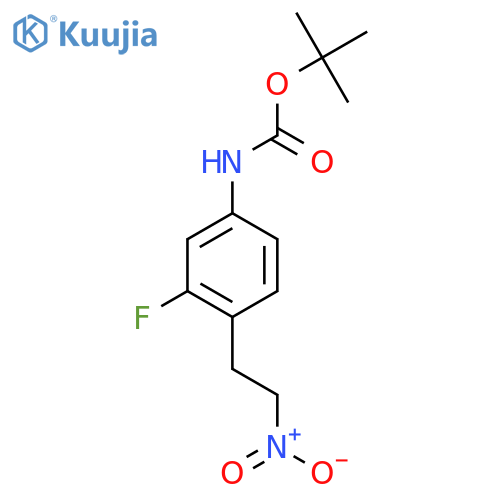 tert-butyl N-3-fluoro-4-(2-nitroethyl)phenylcarbamate structure