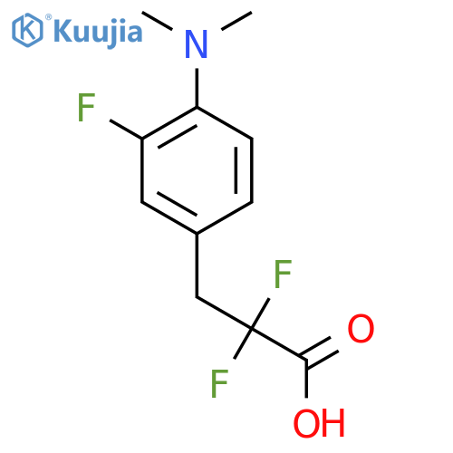 3-4-(dimethylamino)-3-fluorophenyl-2,2-difluoropropanoic acid structure