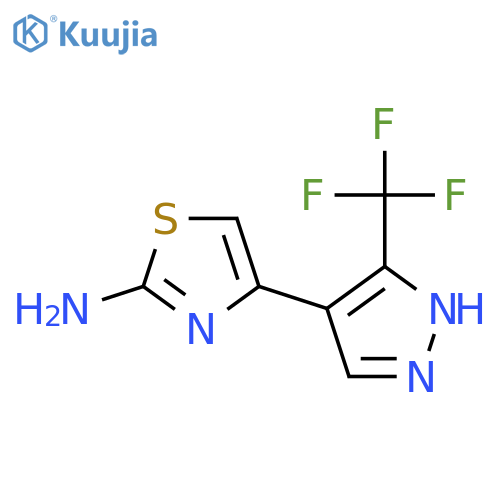 4-3-(trifluoromethyl)-1H-pyrazol-4-yl-1,3-thiazol-2-amine structure
