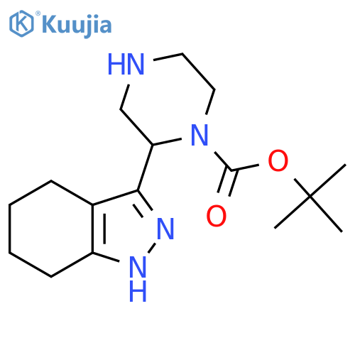 tert-butyl 2-(4,5,6,7-tetrahydro-1H-indazol-3-yl)piperazine-1-carboxylate structure