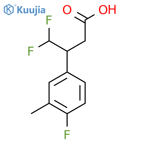 4,4-difluoro-3-(4-fluoro-3-methylphenyl)butanoic acid structure