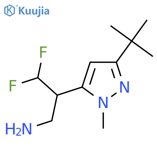 2-(3-tert-butyl-1-methyl-1H-pyrazol-5-yl)-3,3-difluoropropan-1-amine structure