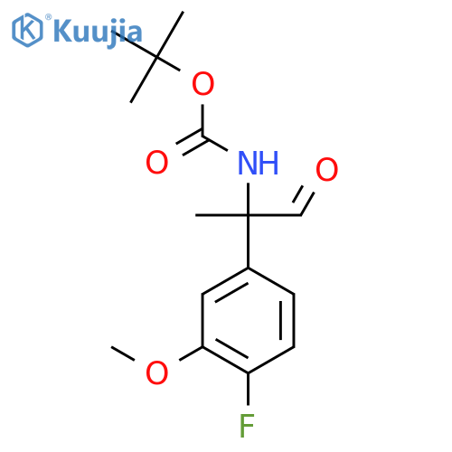 tert-butyl N-2-(4-fluoro-3-methoxyphenyl)-1-oxopropan-2-ylcarbamate structure