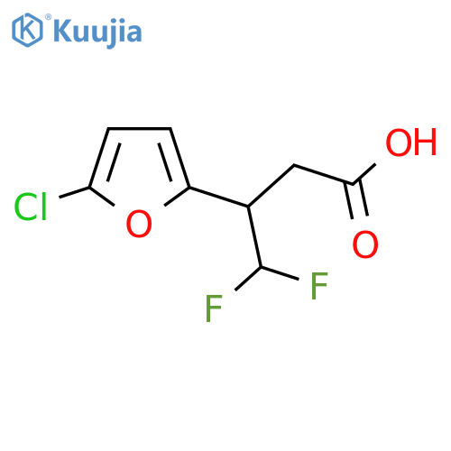 3-(5-chlorofuran-2-yl)-4,4-difluorobutanoic acid structure