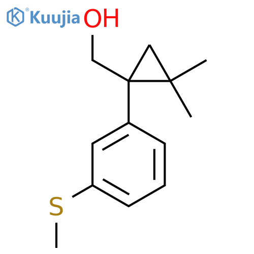 {2,2-dimethyl-1-3-(methylsulfanyl)phenylcyclopropyl}methanol structure
