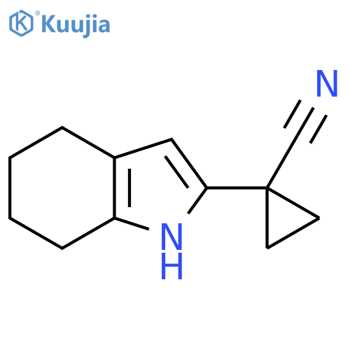 1-(4,5,6,7-tetrahydro-1H-indol-2-yl)cyclopropane-1-carbonitrile structure
